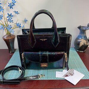 COLLECTOR FIND! HENRI BENDEL Rivington Mini Convertible Tote Petrol Iridescent